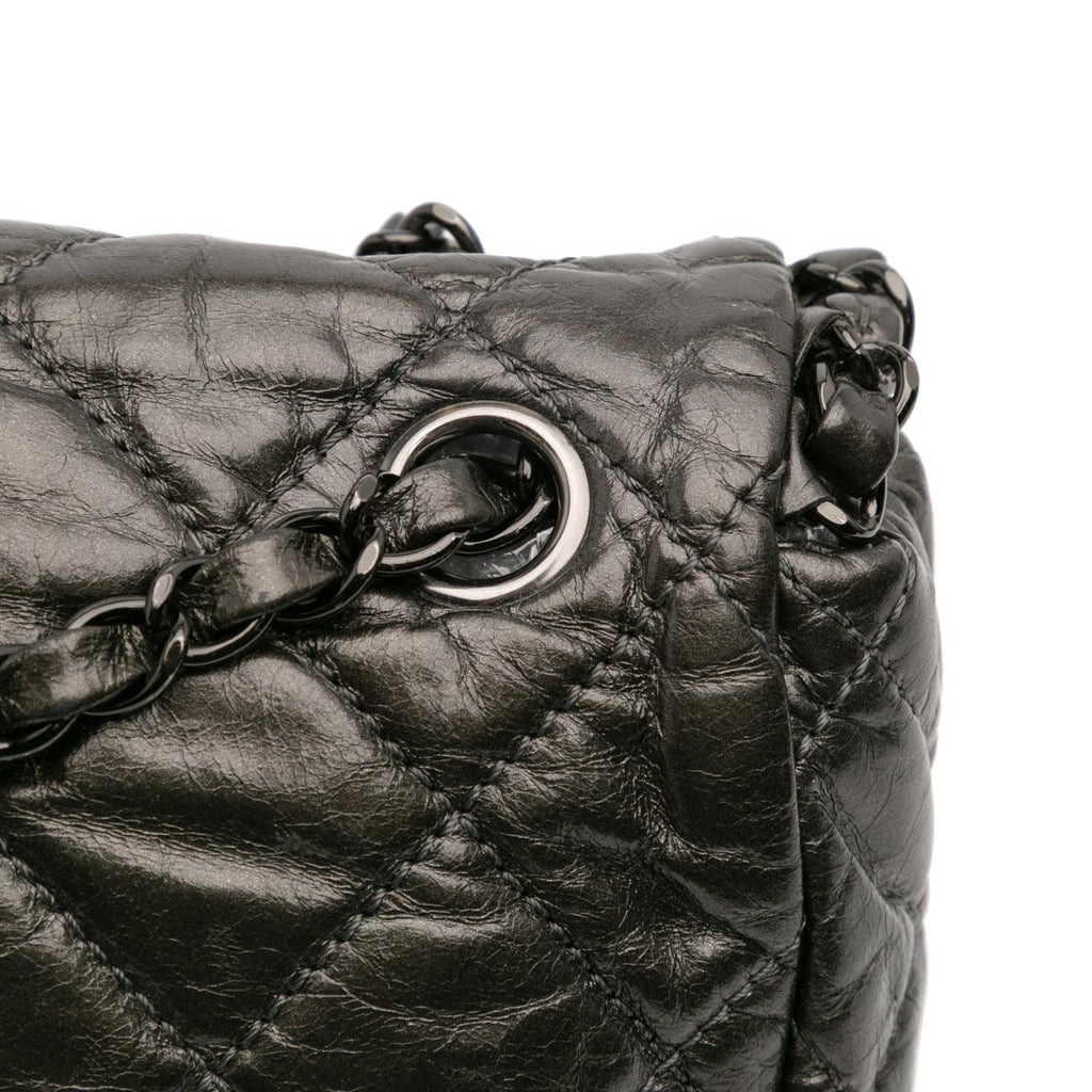 Chanel Medium Quilted Metallic Aged Calfskin Chain Me Flap