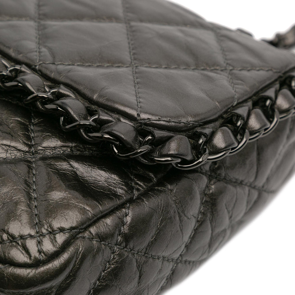 Chanel Medium Quilted Metallic Aged Calfskin Chain Me Flap