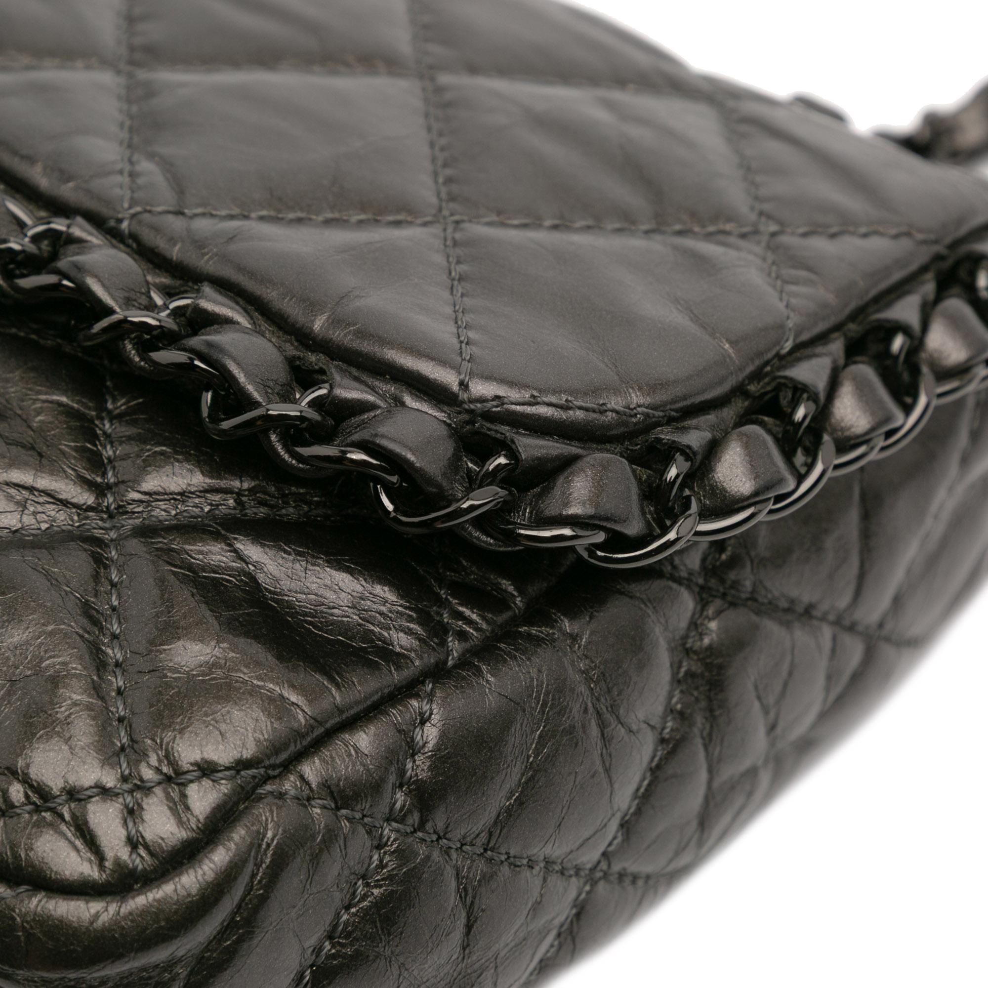 Chanel Medium Quilted Metallic Aged Calfskin Chain Me Flap