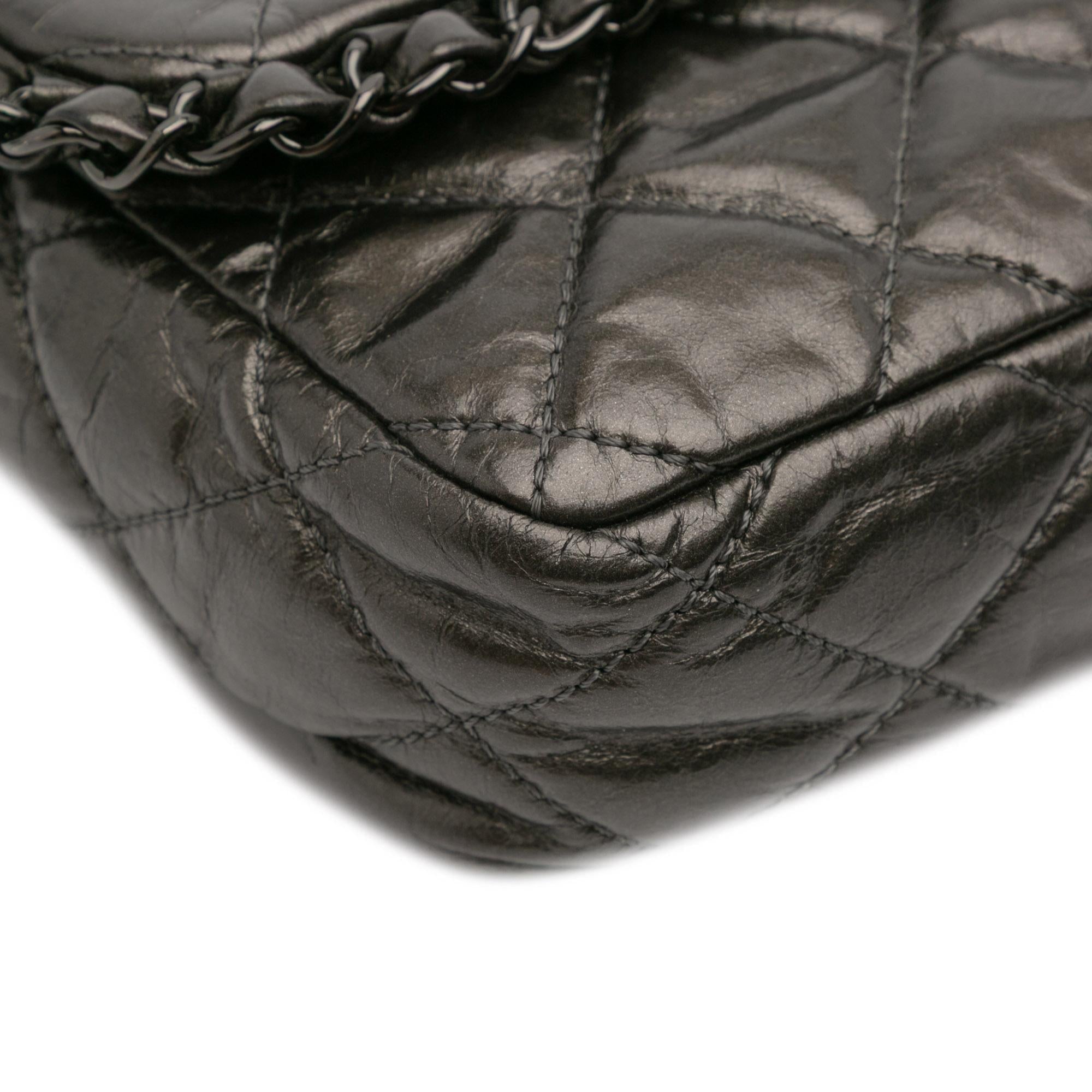 Chanel Medium Quilted Metallic Aged Calfskin Chain Me Flap