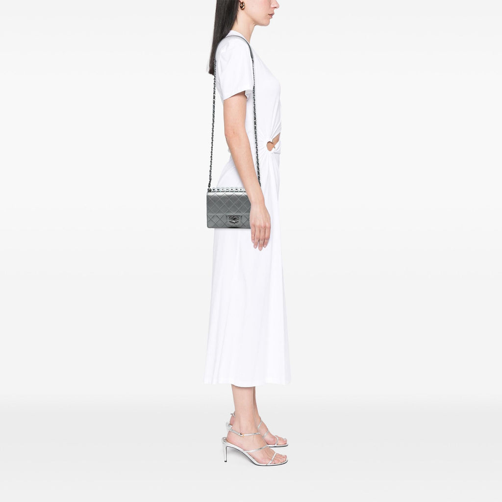 Chanel Medium Quilted Metallic Goatskin Chic Pearls Flap