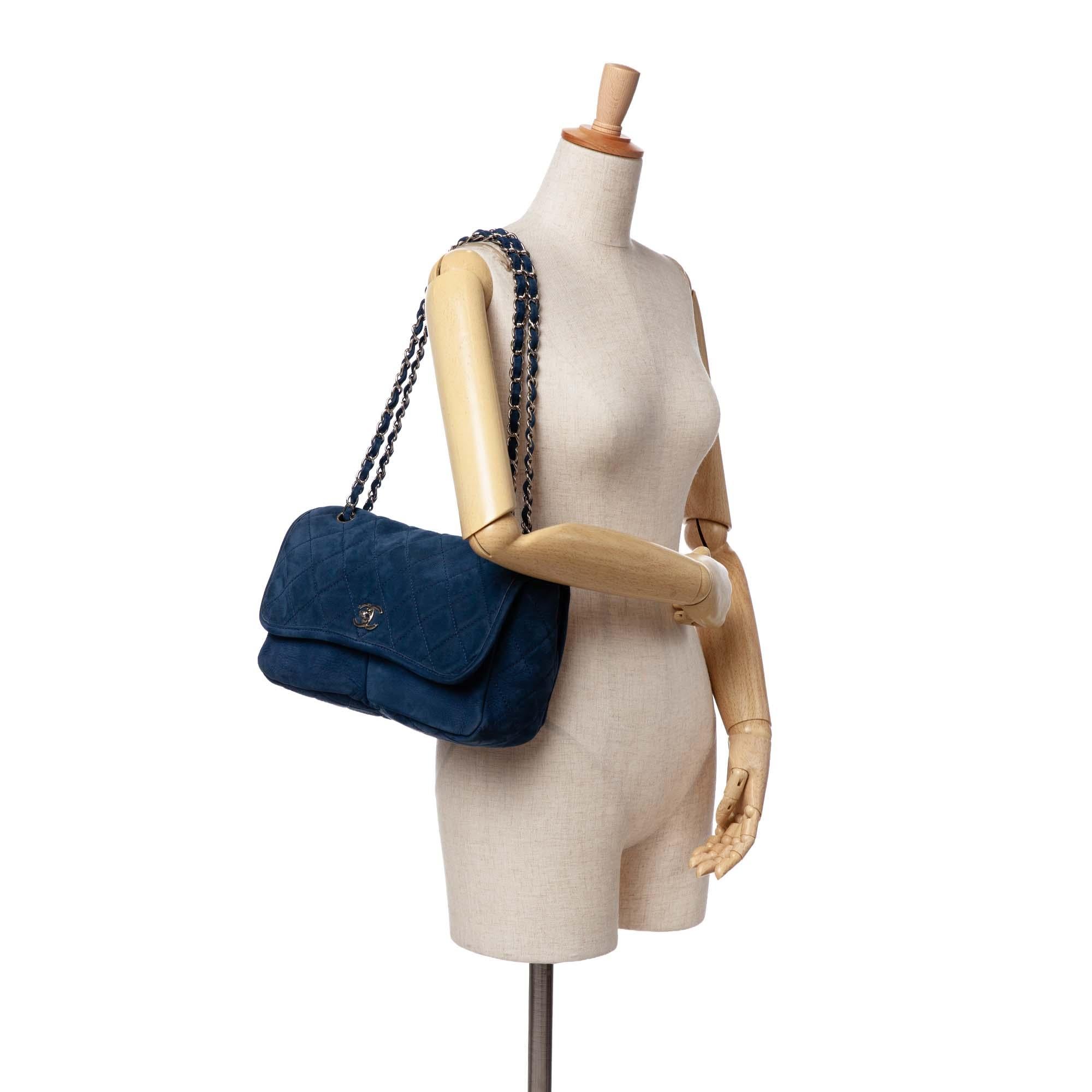 Chanel Medium Quilted Nubuck Natural Beauty Split Pocket Flap