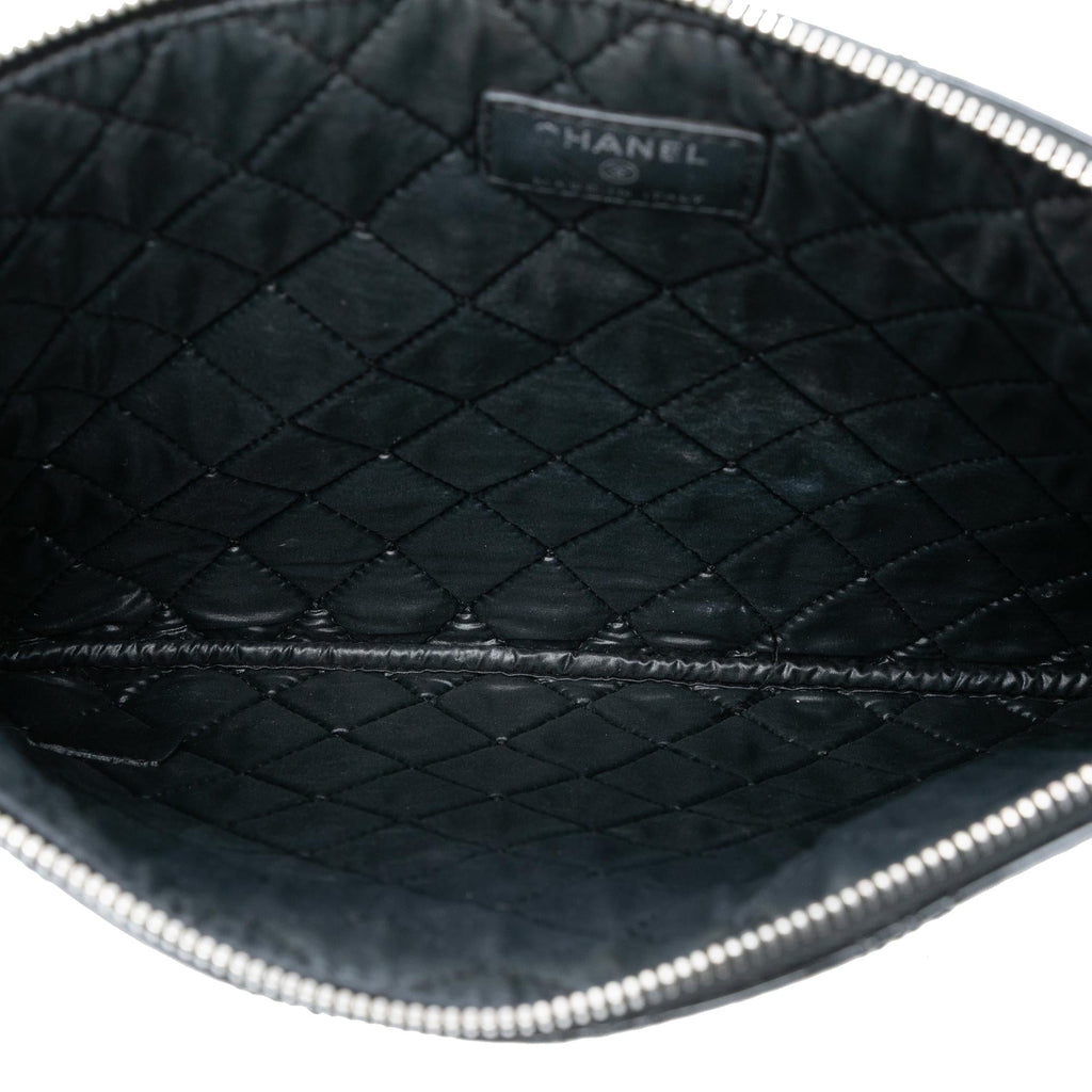 Chanel Medium Quilted Patent Double Stitch O Case Clutch