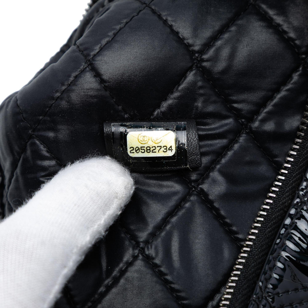 Chanel Medium Quilted Patent Double Stitch O Case Clutch