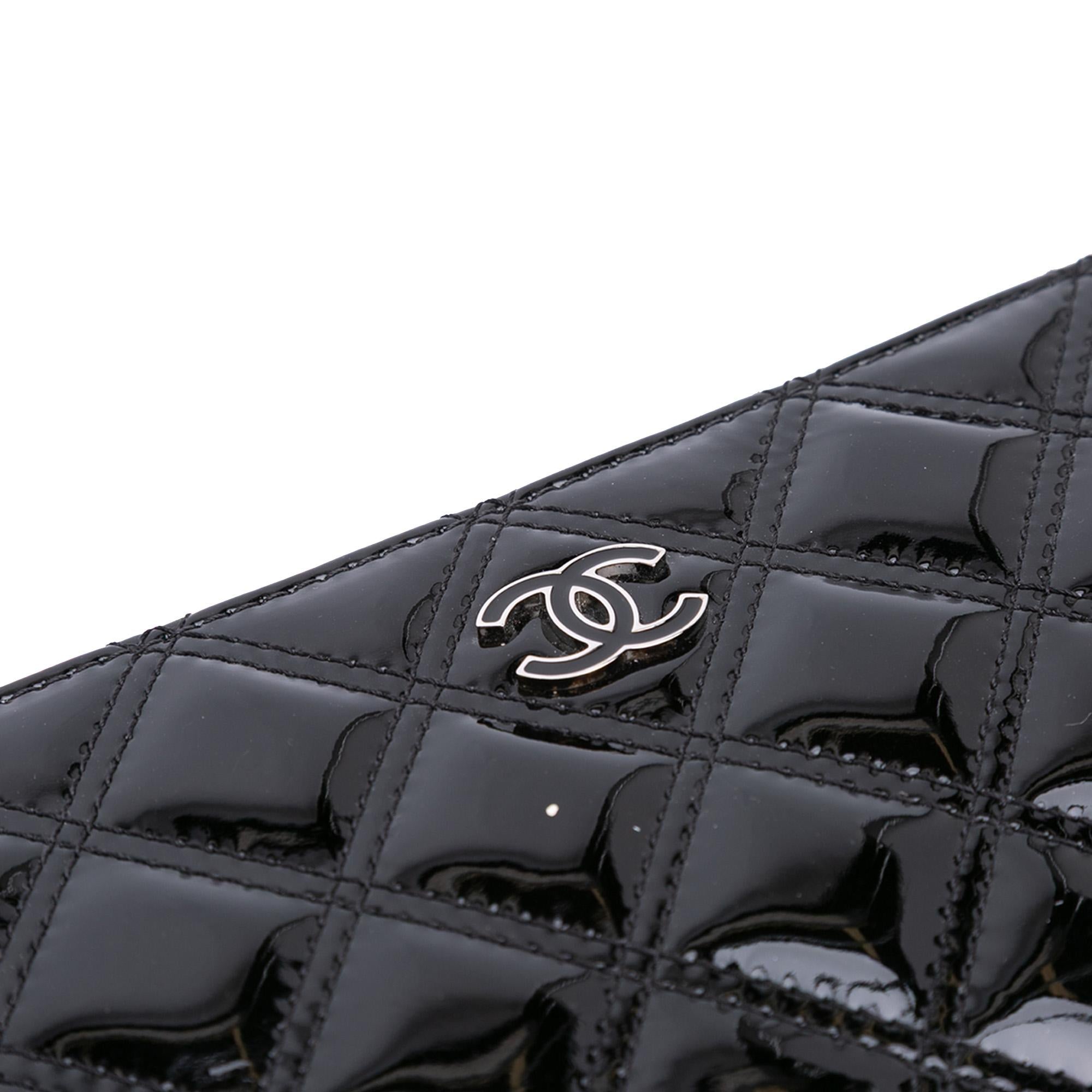 Chanel Medium Quilted Patent O Case Clutch