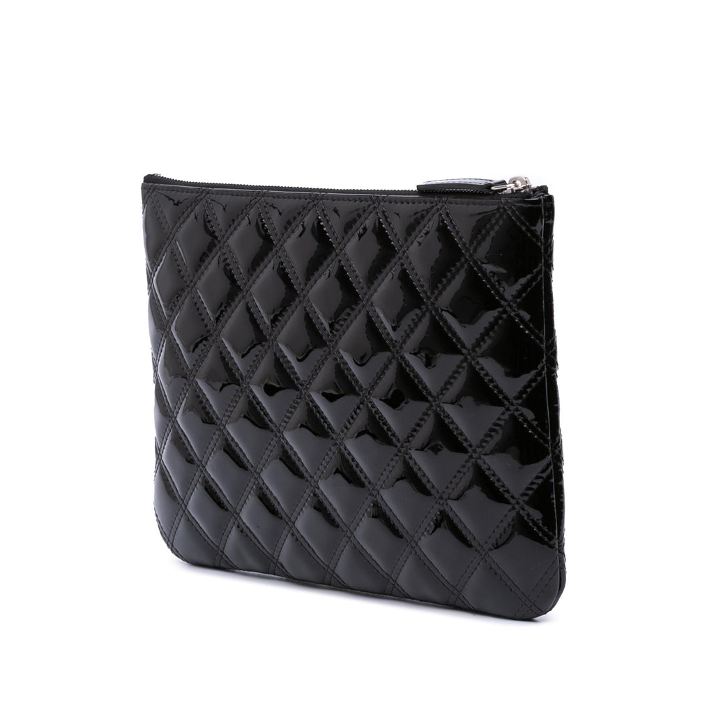 Chanel Medium Quilted Patent O Case Clutch