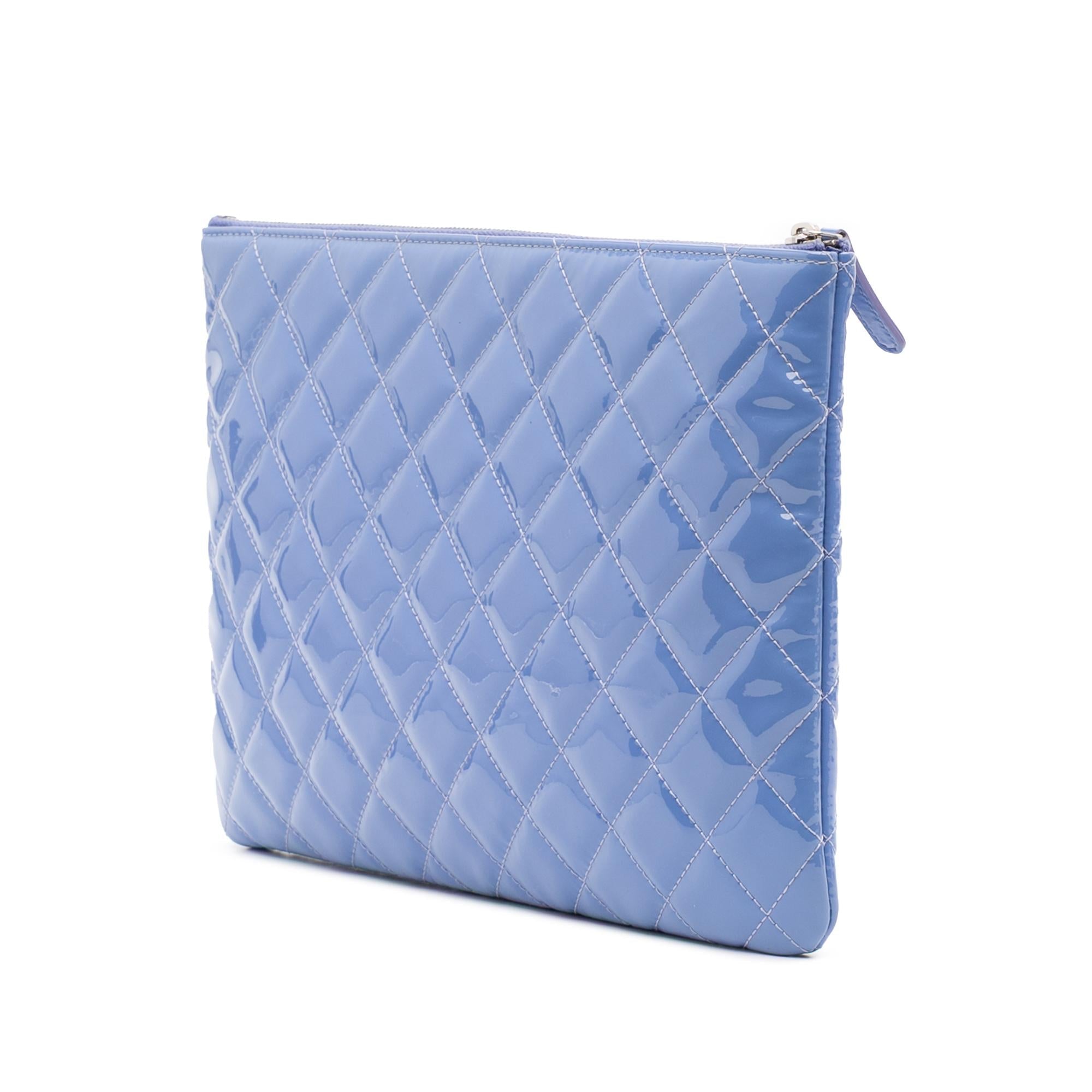 Chanel Medium Quilted Patent O Case Clutch
