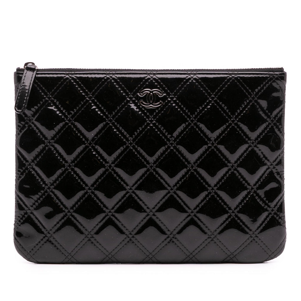 Chanel Medium Quilted Patent O Case Clutch