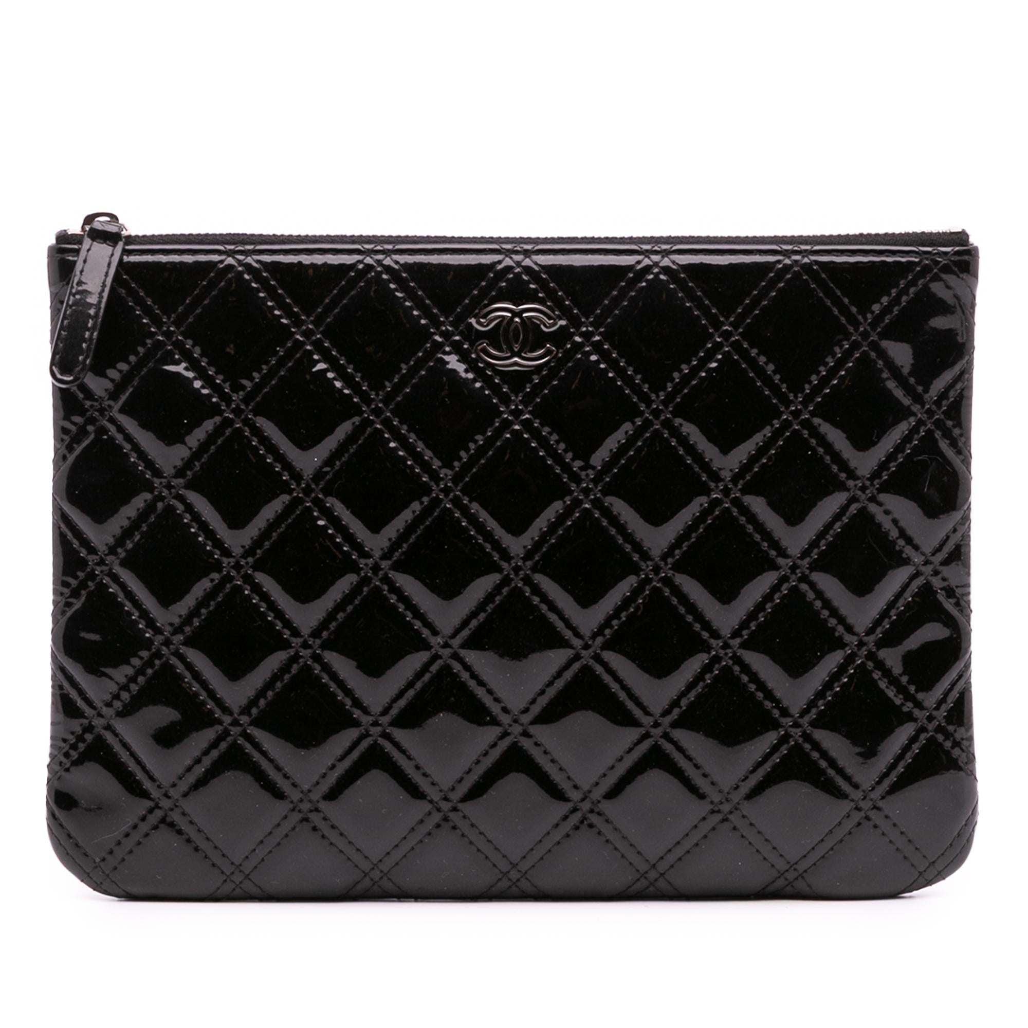 Chanel Medium Quilted Patent O Case Clutch