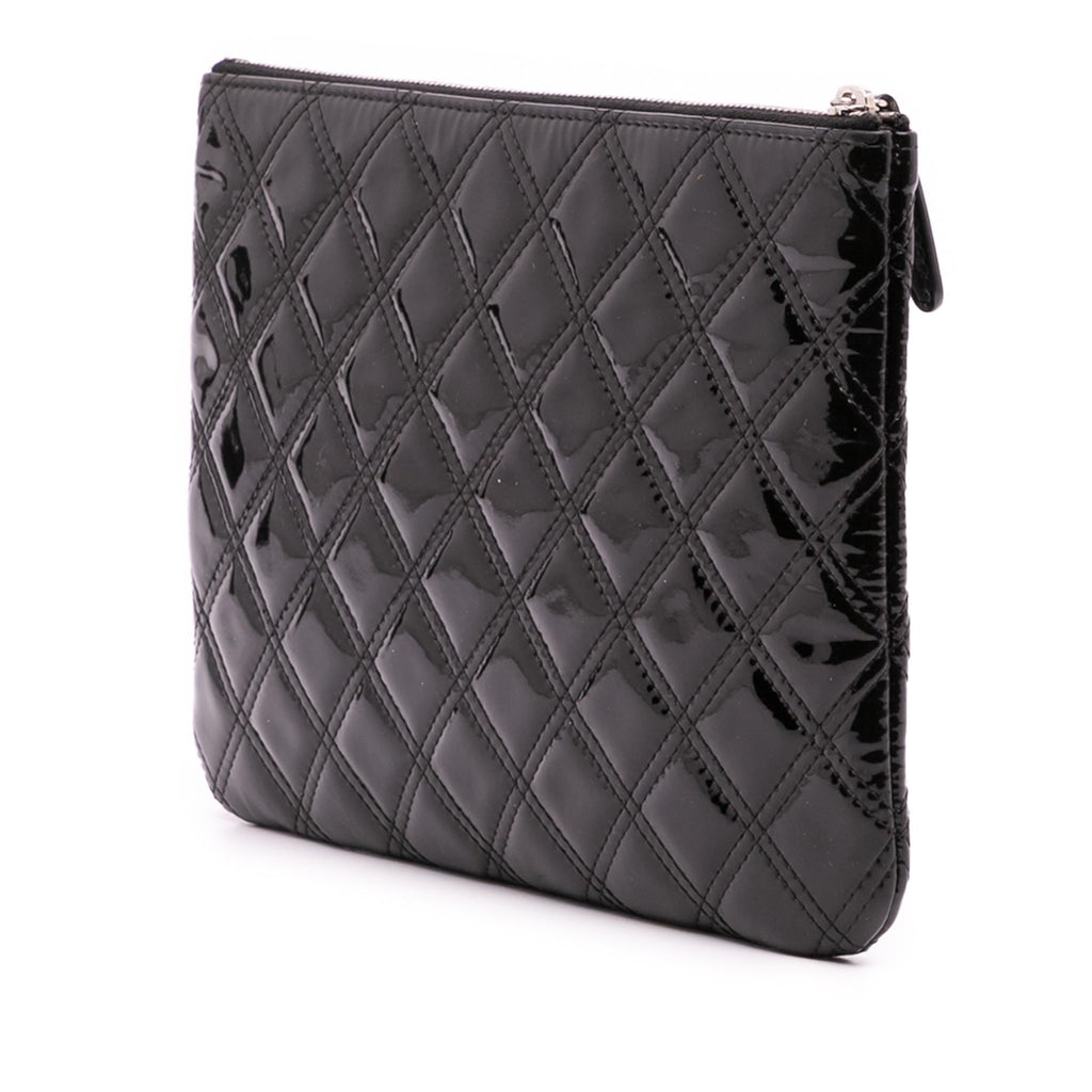 Chanel Medium Quilted Patent O Case Clutch