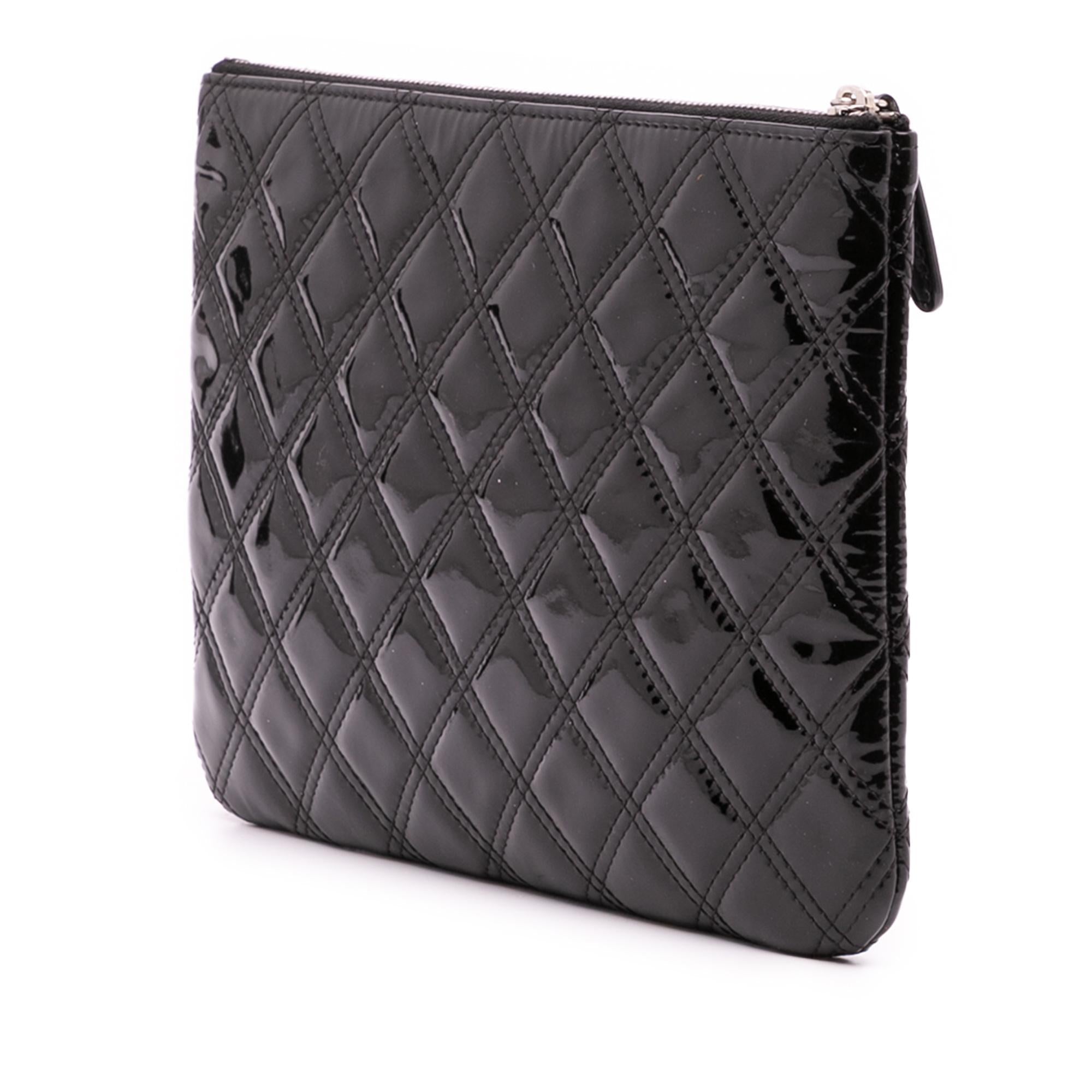 Chanel Medium Quilted Patent O Case Clutch