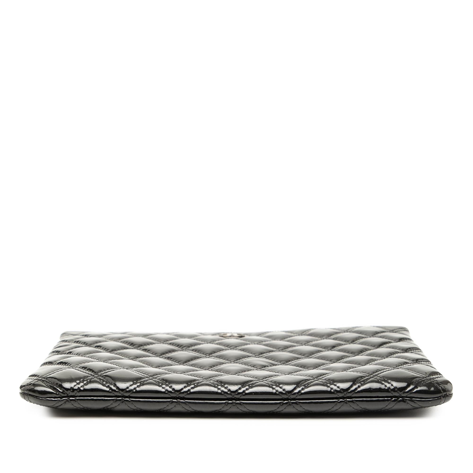 Chanel Medium Quilted Patent O Case Clutch