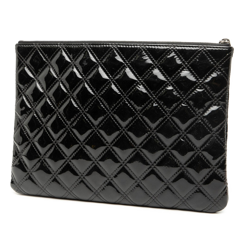 Chanel Medium Quilted Patent O Case Clutch
