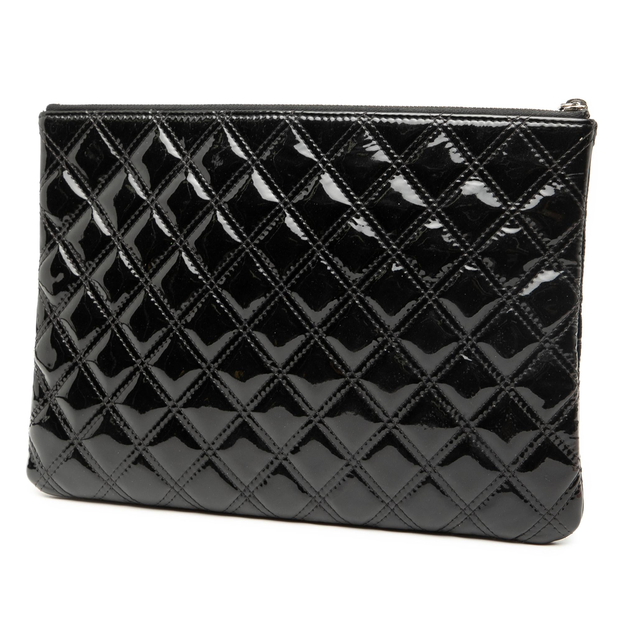 Chanel Medium Quilted Patent O Case Clutch