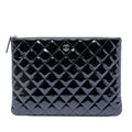 Chanel Medium Quilted Patent O Case Clutch