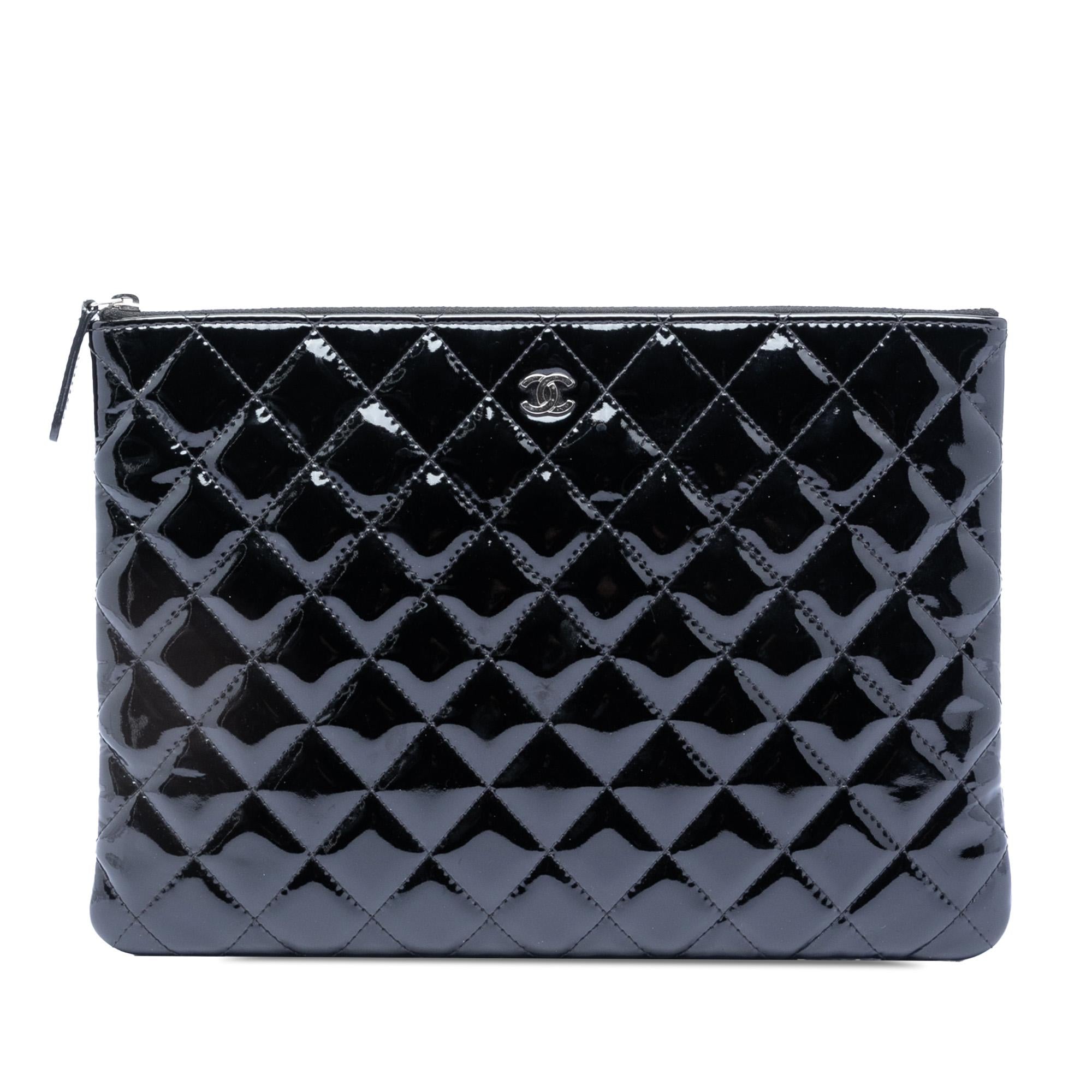 Chanel Medium Quilted Patent O Case Clutch