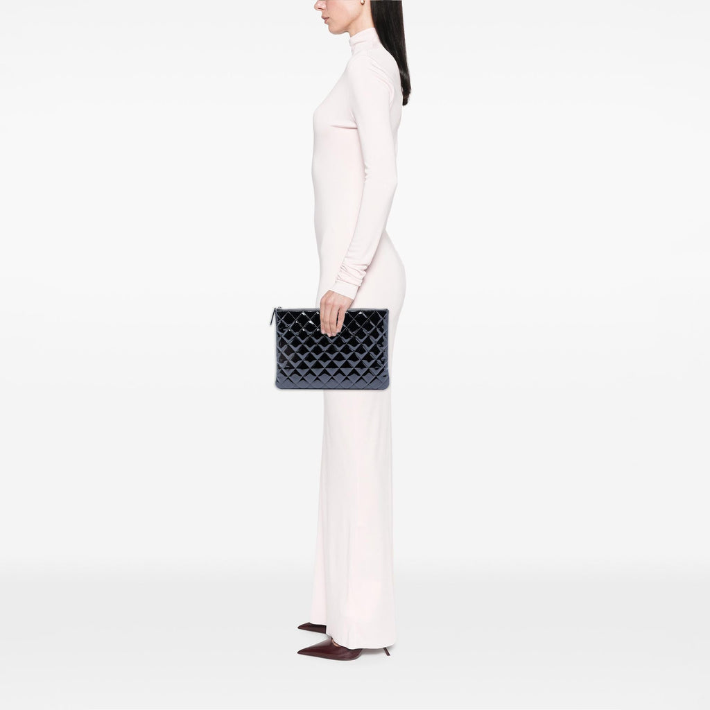 Chanel Medium Quilted Patent O Case Clutch