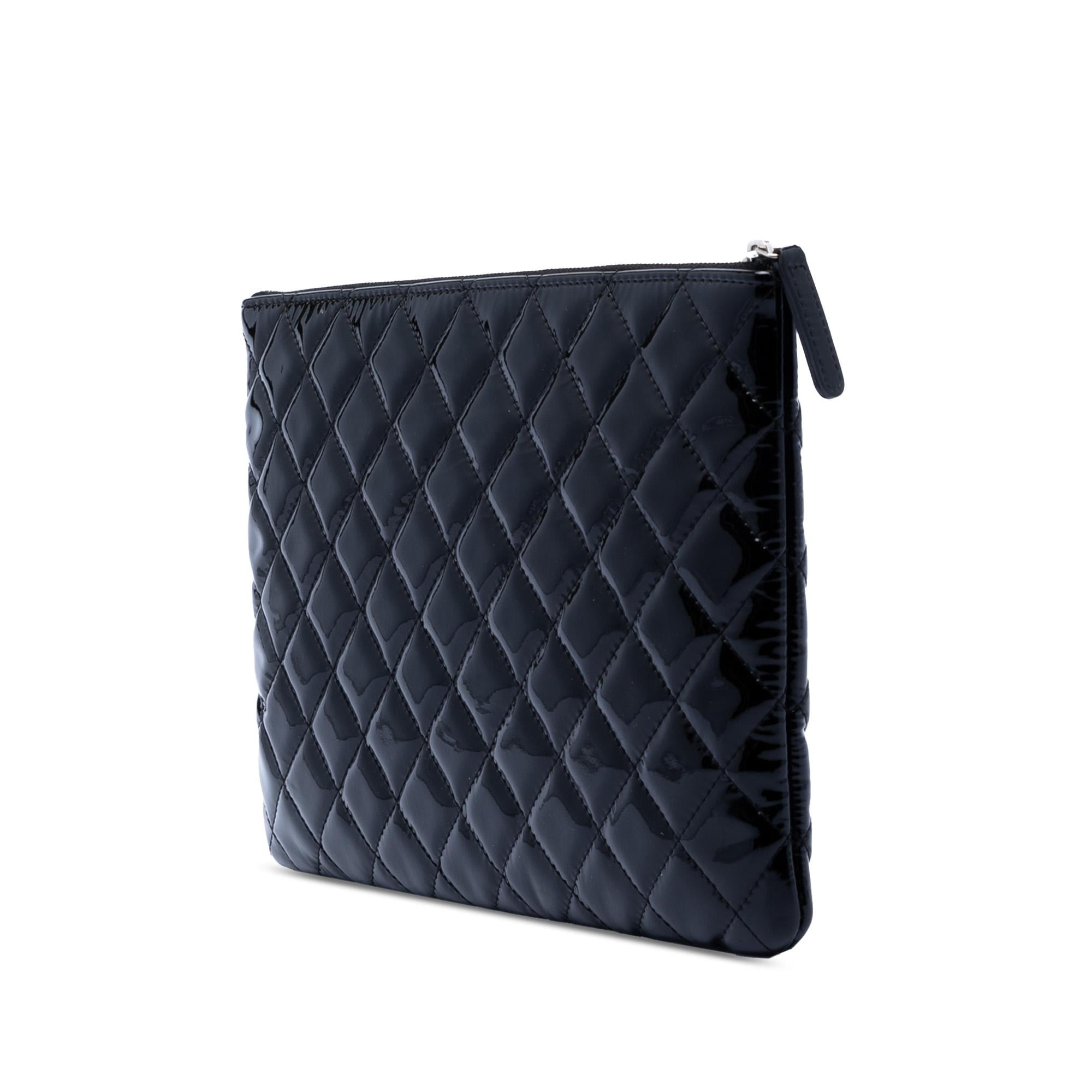 Chanel Medium Quilted Patent O Case Clutch