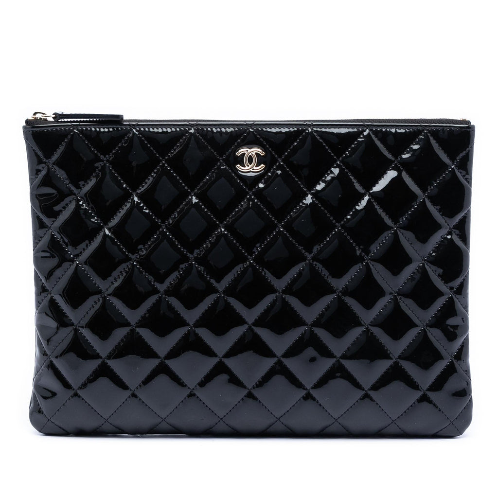 Chanel Medium Quilted Patent O Case Clutch