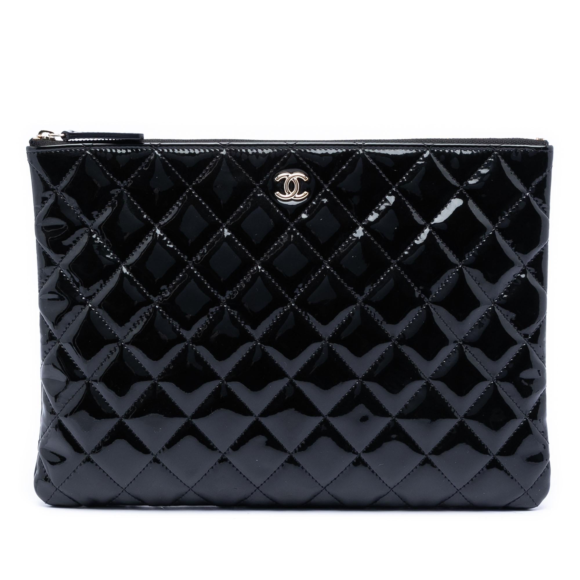 Chanel Medium Quilted Patent O Case Clutch