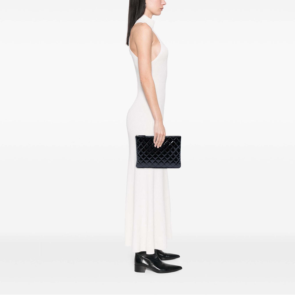 Chanel Medium Quilted Patent O Case Clutch