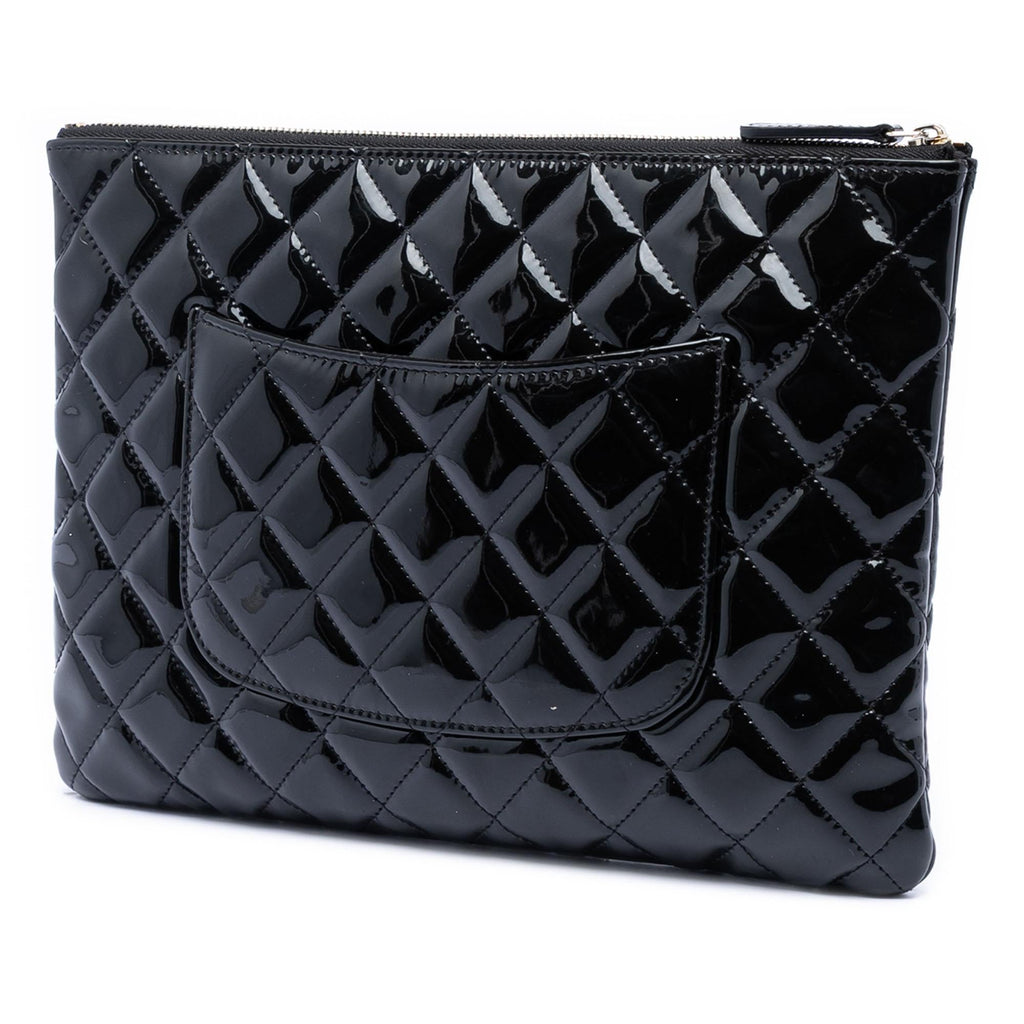 Chanel Medium Quilted Patent O Case Clutch