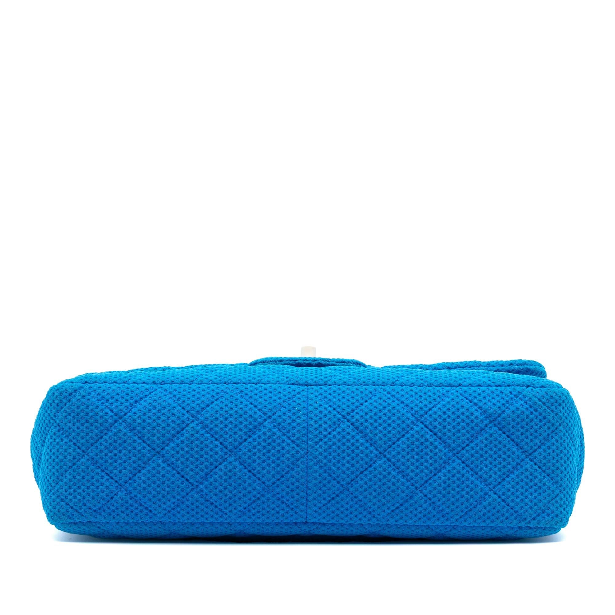 Chanel Medium Quilted Perforated Jersey Single Flap