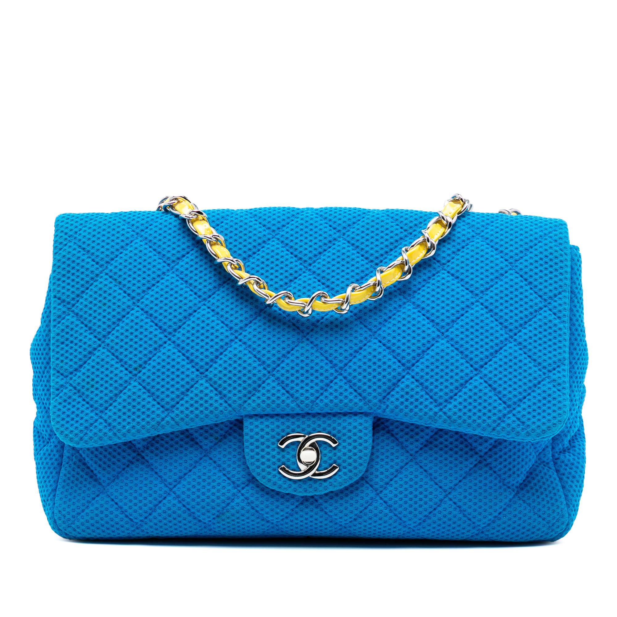 Chanel Medium Quilted Perforated Jersey Single Flap
