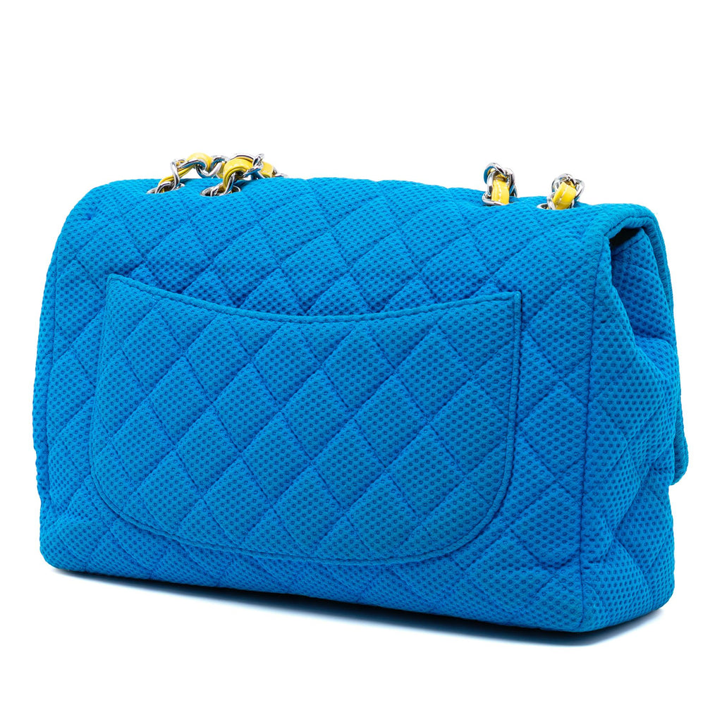 Chanel Medium Quilted Perforated Jersey Single Flap