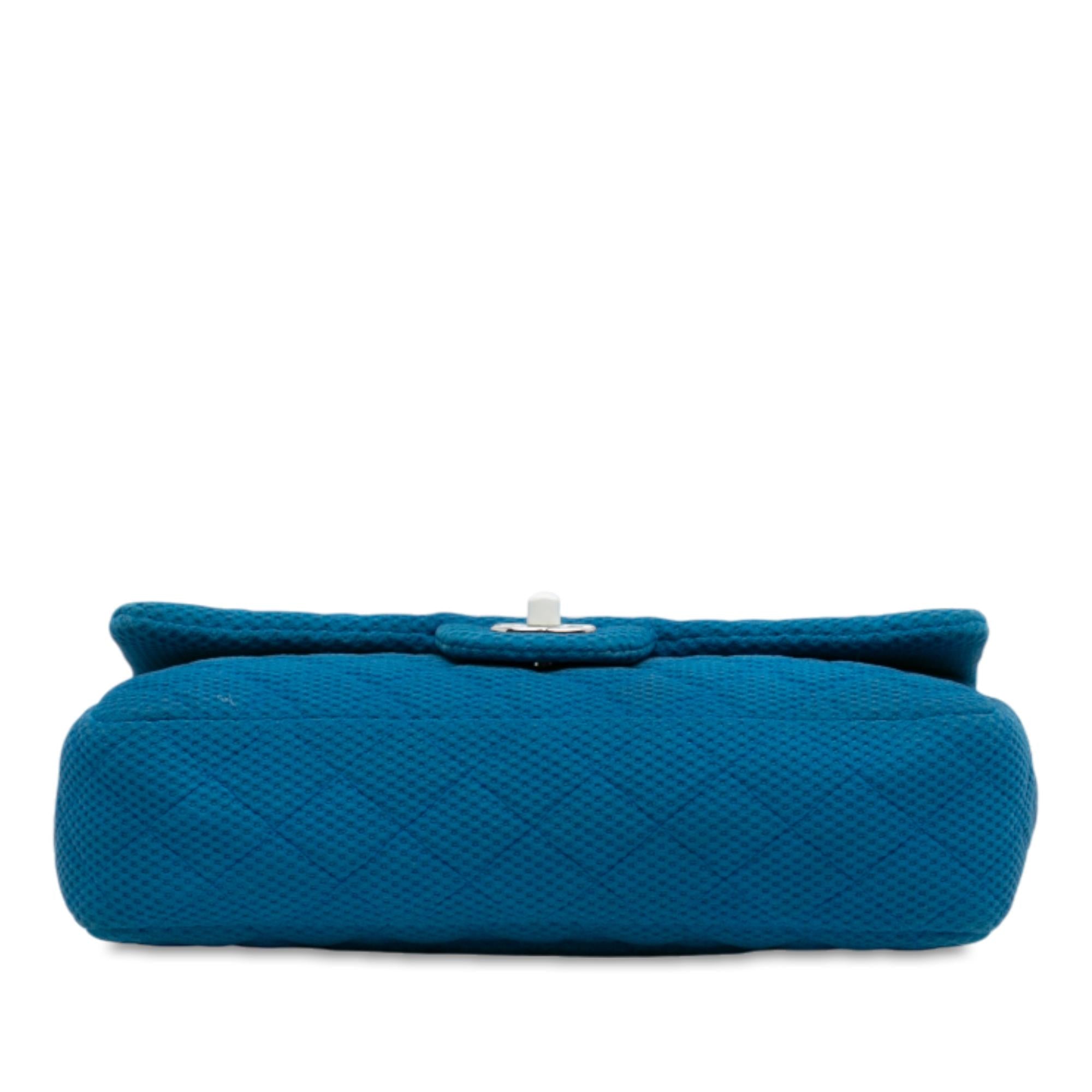 Chanel Medium Quilted Perforated Jersey Single Flap