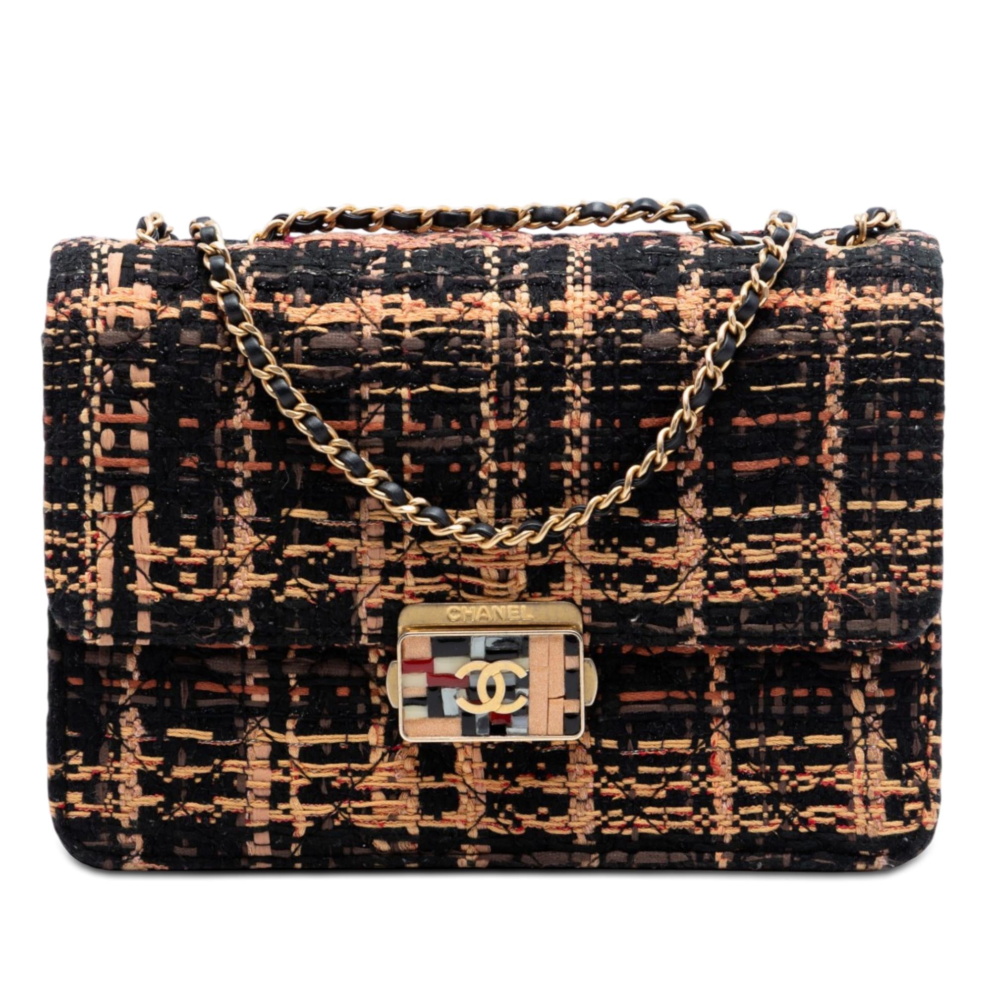 Chanel Medium Quilted Tweed Beauty Lock Flap