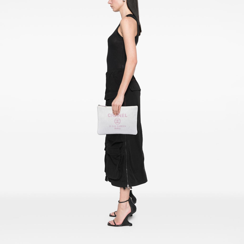 Chanel Medium Raffia Deauville O Case Clutch