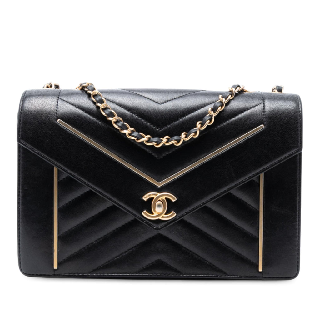 Chanel Medium Reversed Chevron Lambskin Flap