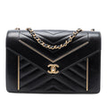 Chanel Medium Reversed Chevron Lambskin Flap