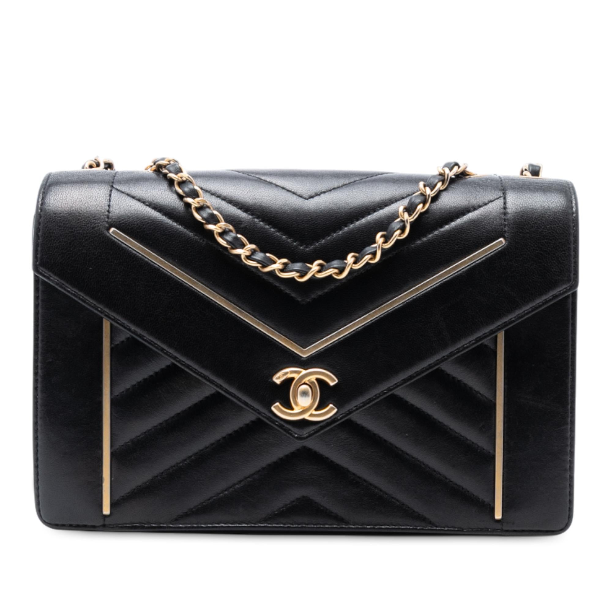 Chanel Medium Reversed Chevron Lambskin Flap