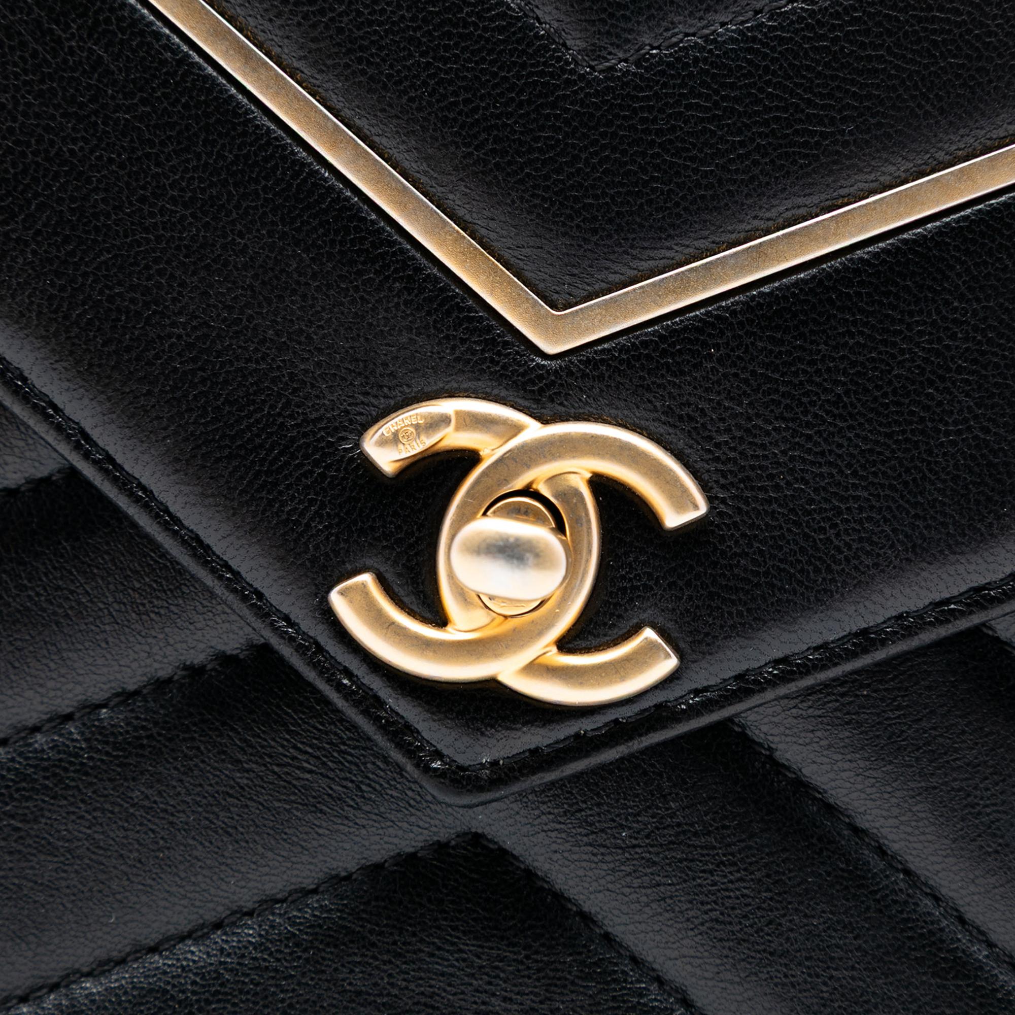 Chanel Medium Reversed Chevron Lambskin Flap