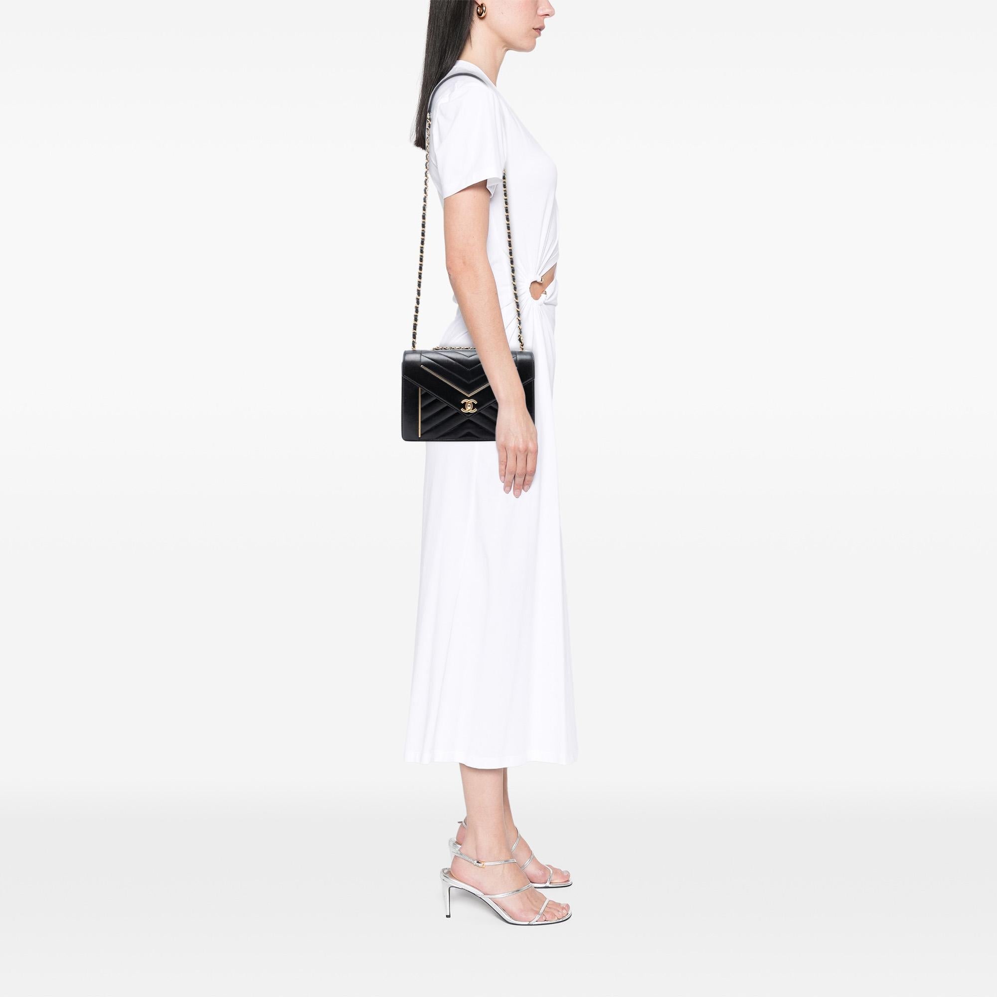 Chanel Medium Reversed Chevron Lambskin Flap