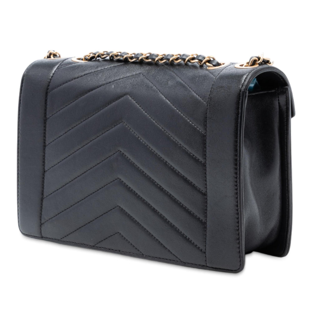 Chanel Medium Reversed Chevron Lambskin Flap