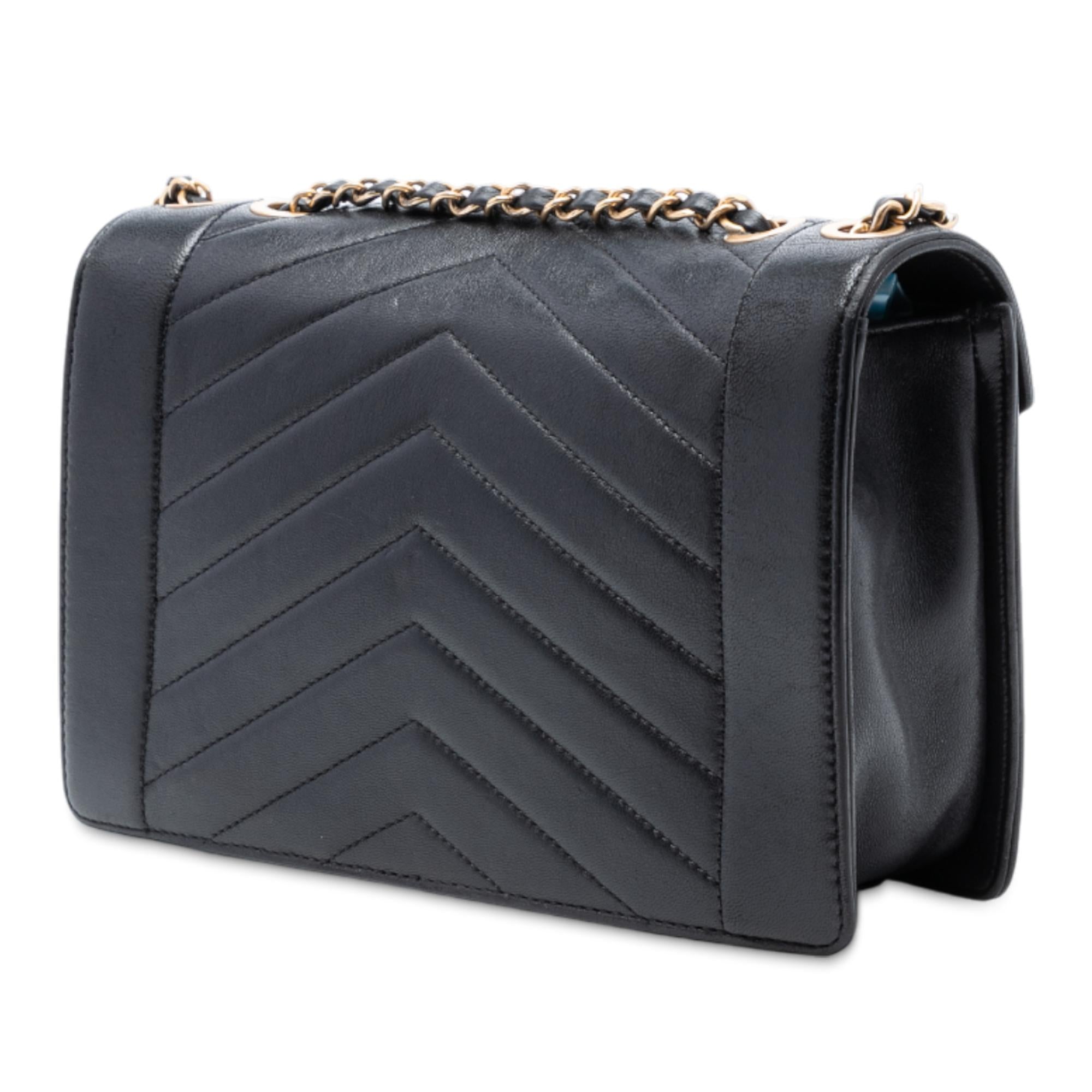 Chanel Medium Reversed Chevron Lambskin Flap