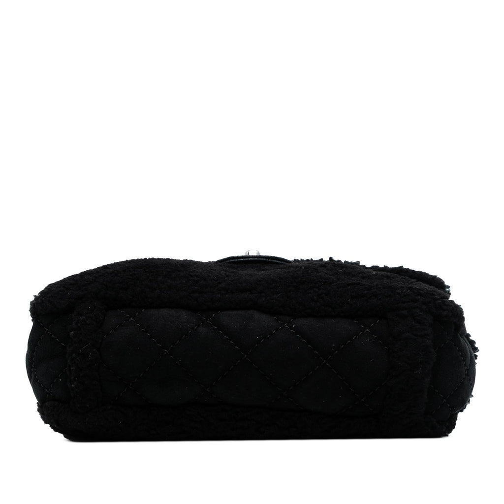 Chanel Medium Shearling Pearl Studded Flap