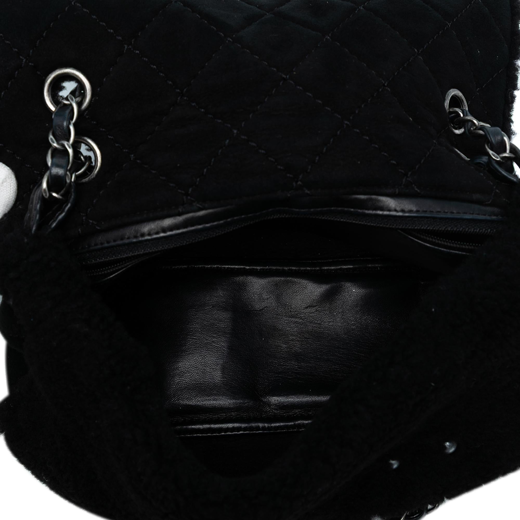 Chanel Medium Shearling Pearl Studded Flap
