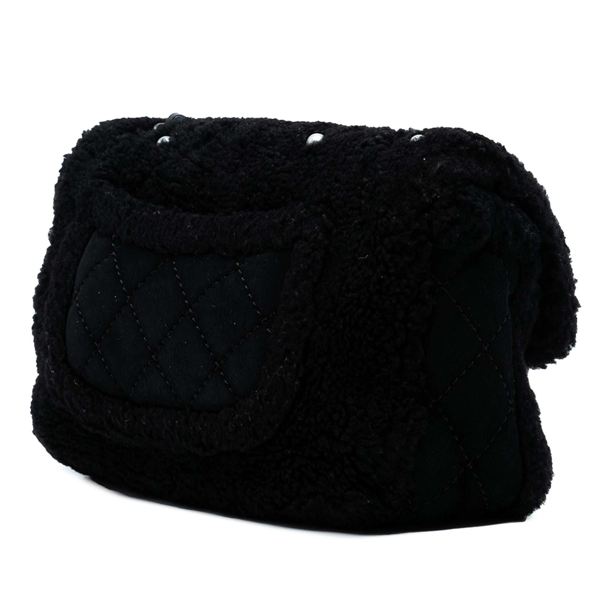 Chanel Medium Shearling Pearl Studded Flap