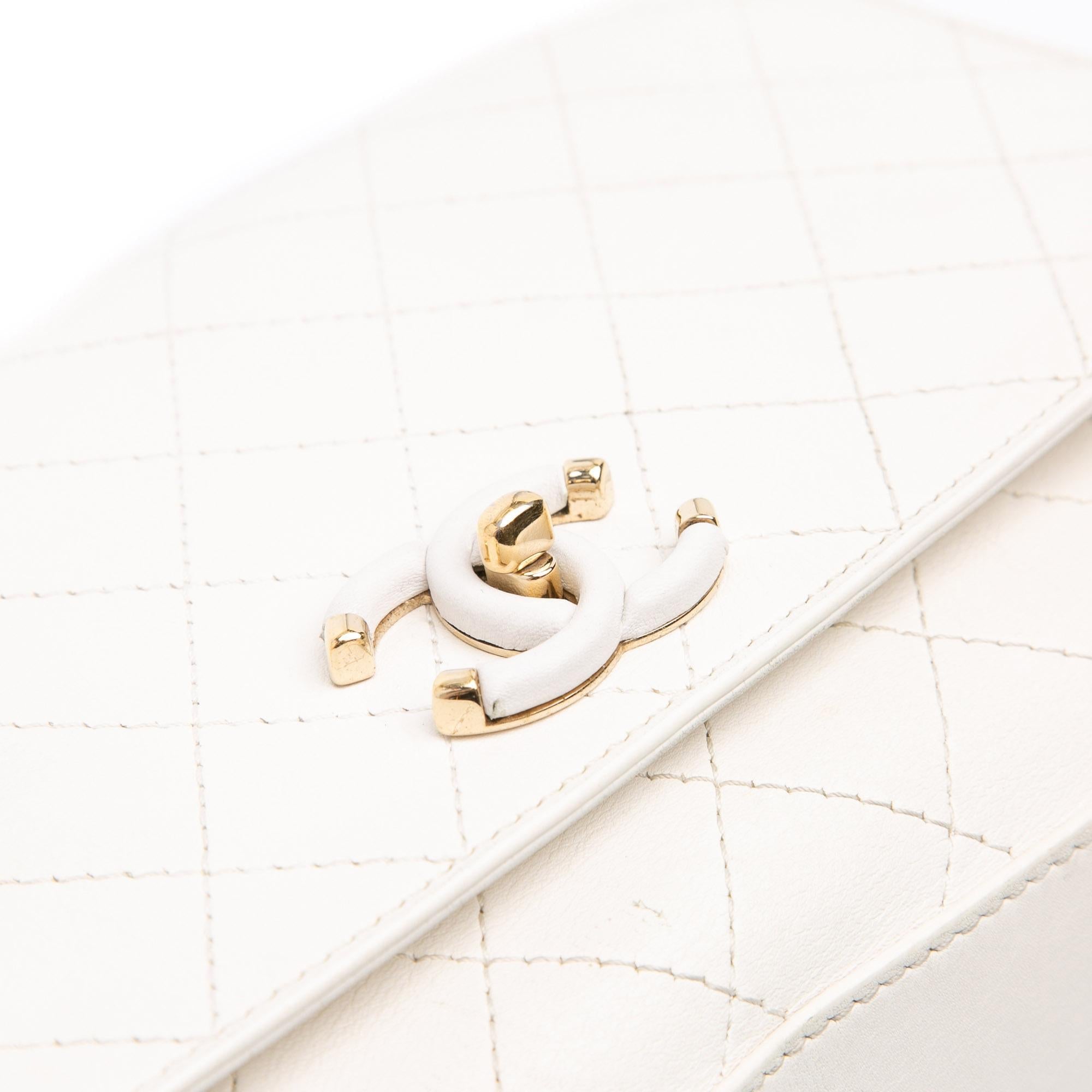 Chanel Medium Stitched Calfskin Covered CC Flap