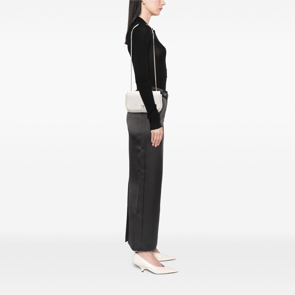 Chanel Medium Stitched Calfskin Covered CC Flap