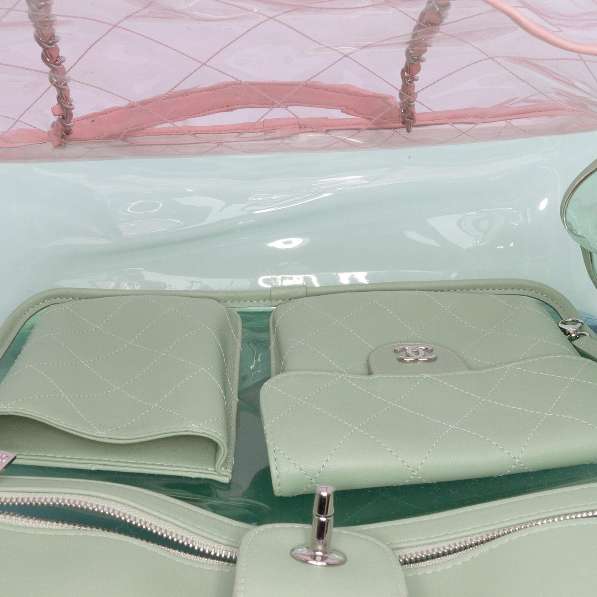 Chanel Medium Tricolor PVC and Lambskin Coco Splash Shopping Tote