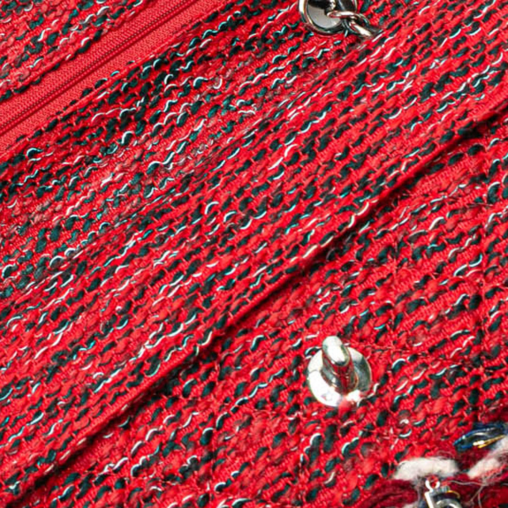 Chanel Medium Tweed Braided Charms Double Flap