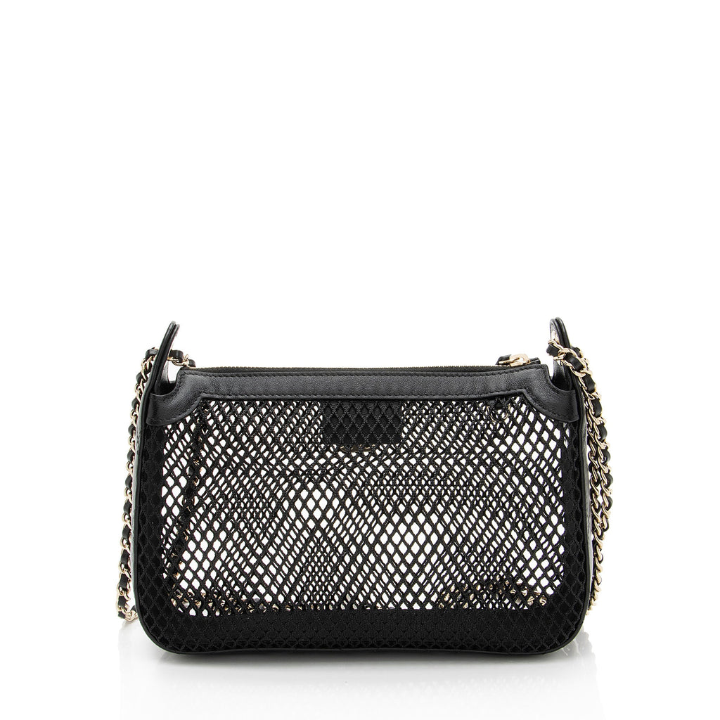 Chanel Mesh Lambskin Clutch with Chain