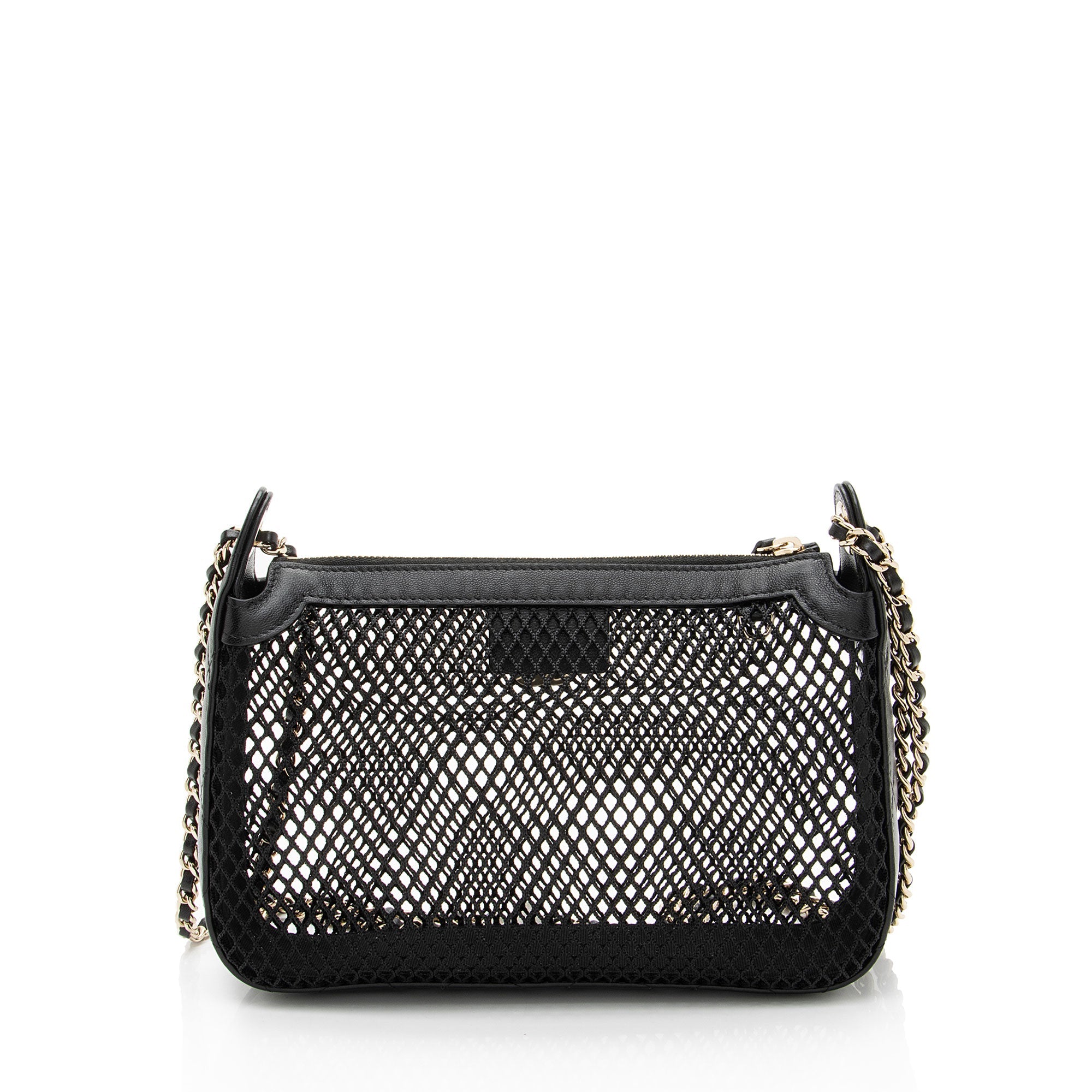 Chanel Mesh Lambskin Clutch with Chain