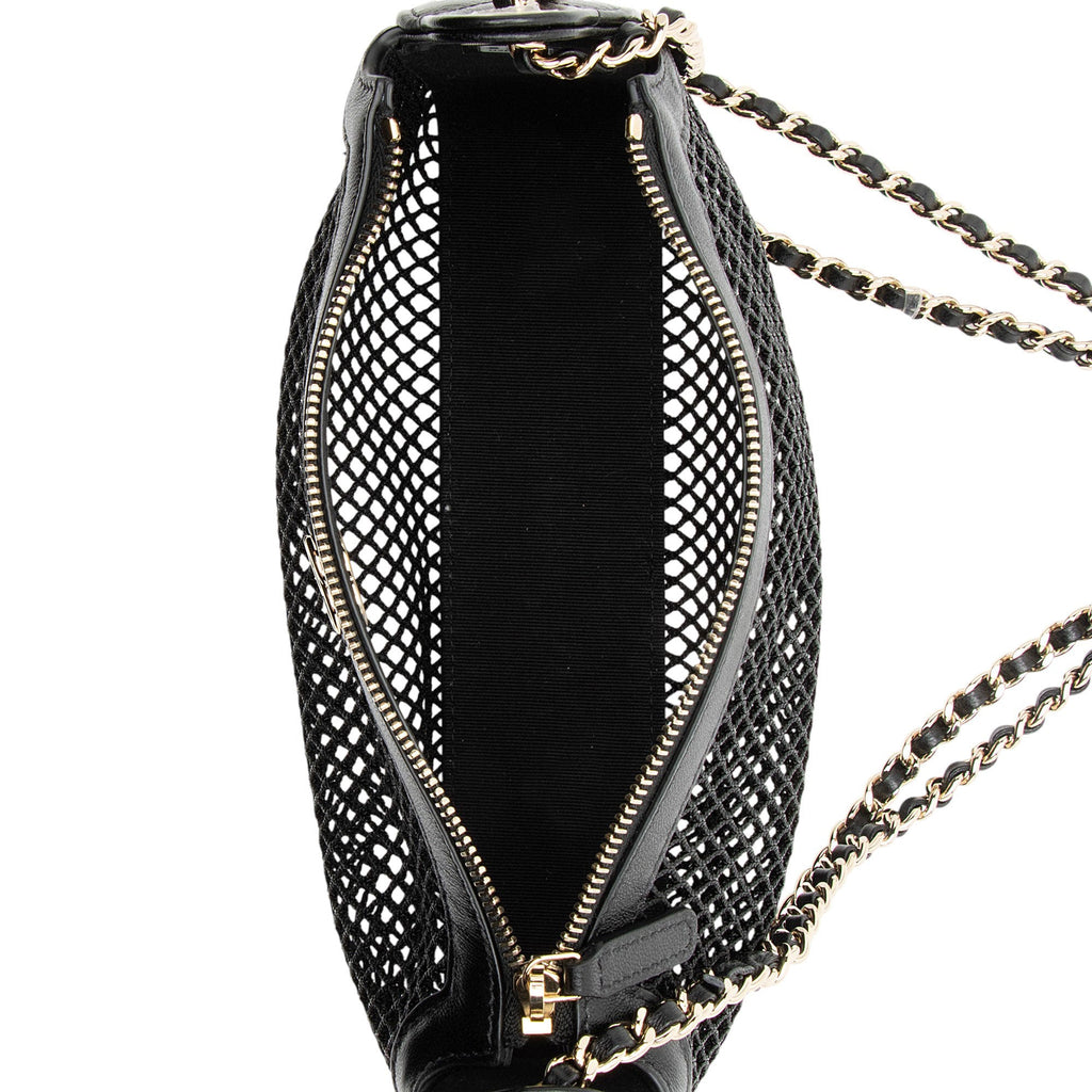 Chanel Mesh Lambskin Clutch with Chain