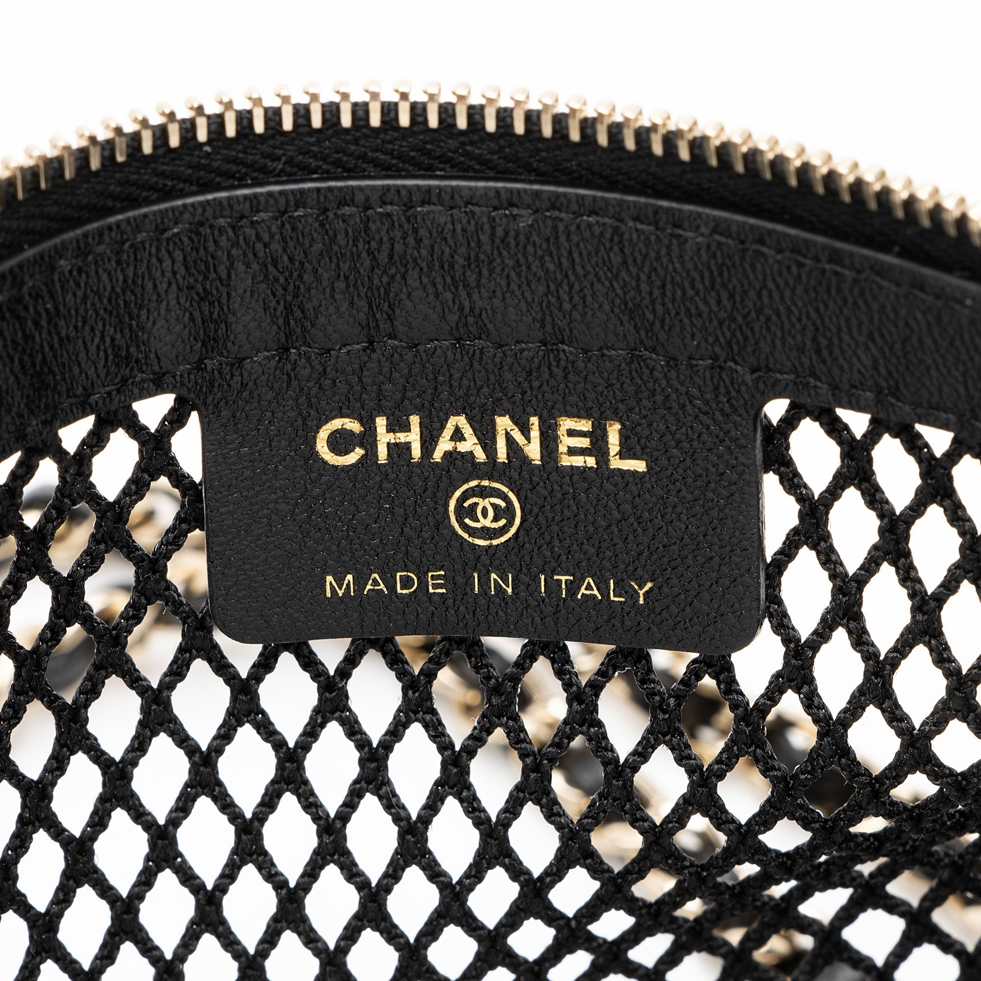 Chanel Mesh Lambskin Clutch with Chain